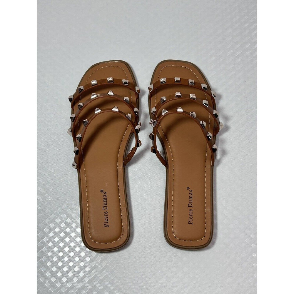 Pierre Dumas Studded Sandal in New Tan~Size 8 - Picture 2 of 13
